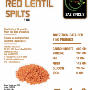 Red lentil splits 1KG