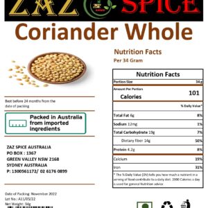 CORIANDER SEEDS 34GM