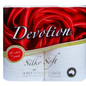 Devotion Silky Soft Toilet Paper 3 PLY x 4 ROLLS x 300 SHEETS( 48 ROLLS)