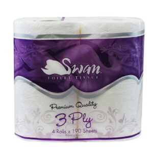 Swan Premium Toilet Paper 3 PLY X 4 ROLLS 200 SHEETS ( 48 ROLLS )