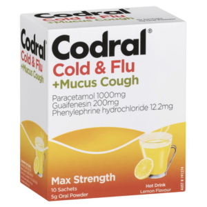 CODRAL PK10 RELIFE COLD AND FLU+DECONGESTANT LEMON FLAVOUR MAX STRENGTH